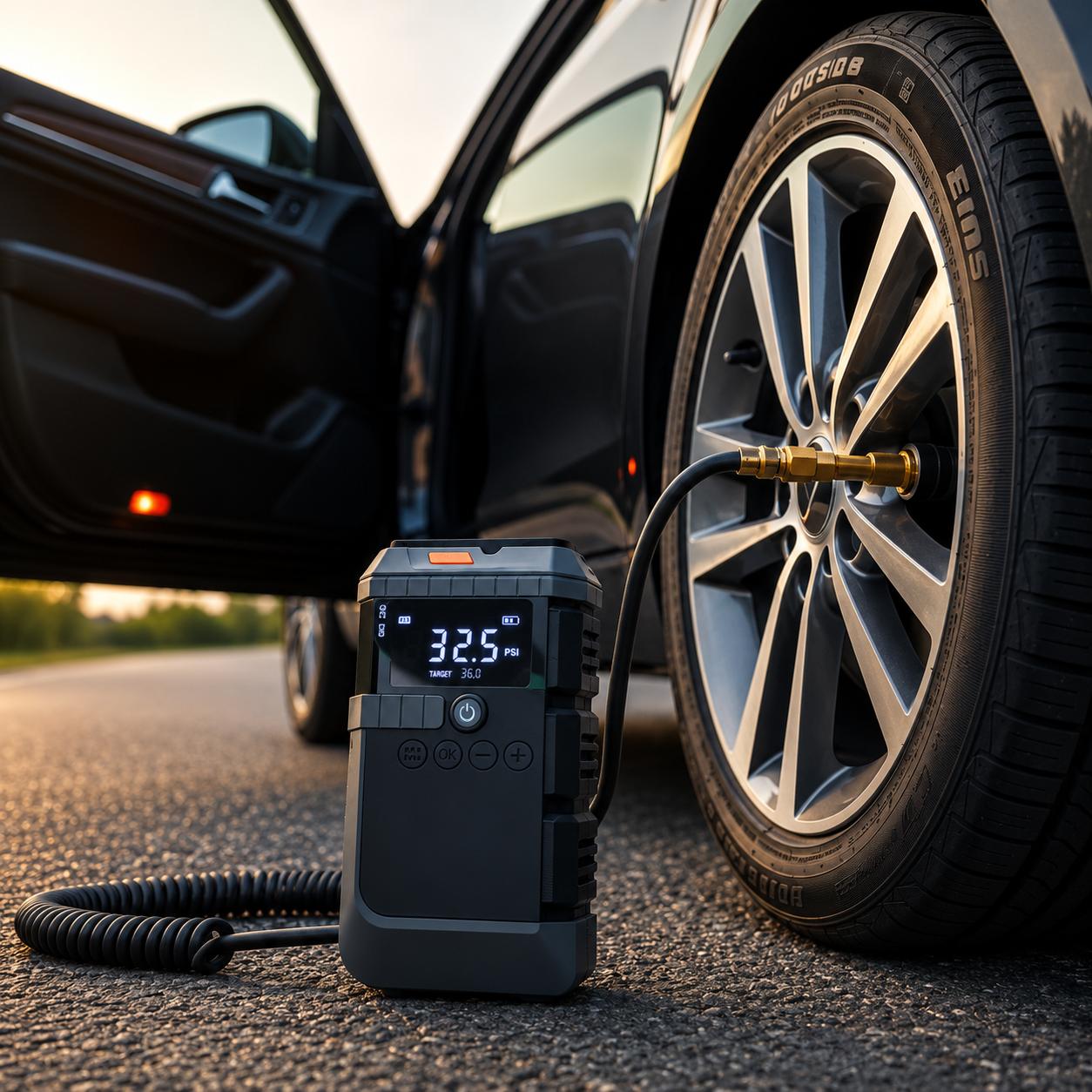 Jump Starter+ air compressor منفاخ +  جامب ستارتر للبطارية